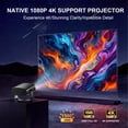 thumbnail image 7 of ORVANTI Smart Projector with 4K Support, 1080P Native, 150000 Lumens, Built-in Streaming Apps, Auto Focus & Keystone, Home Theater Projector, Outdoor Projector with 360° Stand, 7 of 7