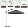 thumbnail image 4 of Pure Garden 10-Foot Offset Patio Umbrella with Crank and Base (Gray), 4 of 7