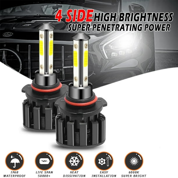 9007 LED Headlight Bulbs, 6500K Cool White Super Bright LED Headlights Conversion Kit High/Low