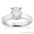 thumbnail image 2 of Oval Cut Charles & Colvard Forever Brilliant Trellis Solitaire Engagement Ring in 14k White Gold, 2 of 4