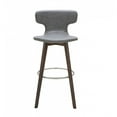 thumbnail image 2 of Benzara BM187454 Leatherette Upholstered Barstool with Ring Footrest & Tapered Wood Feet, Dark Gray - 41 x 19 x 19 in., 2 of 2