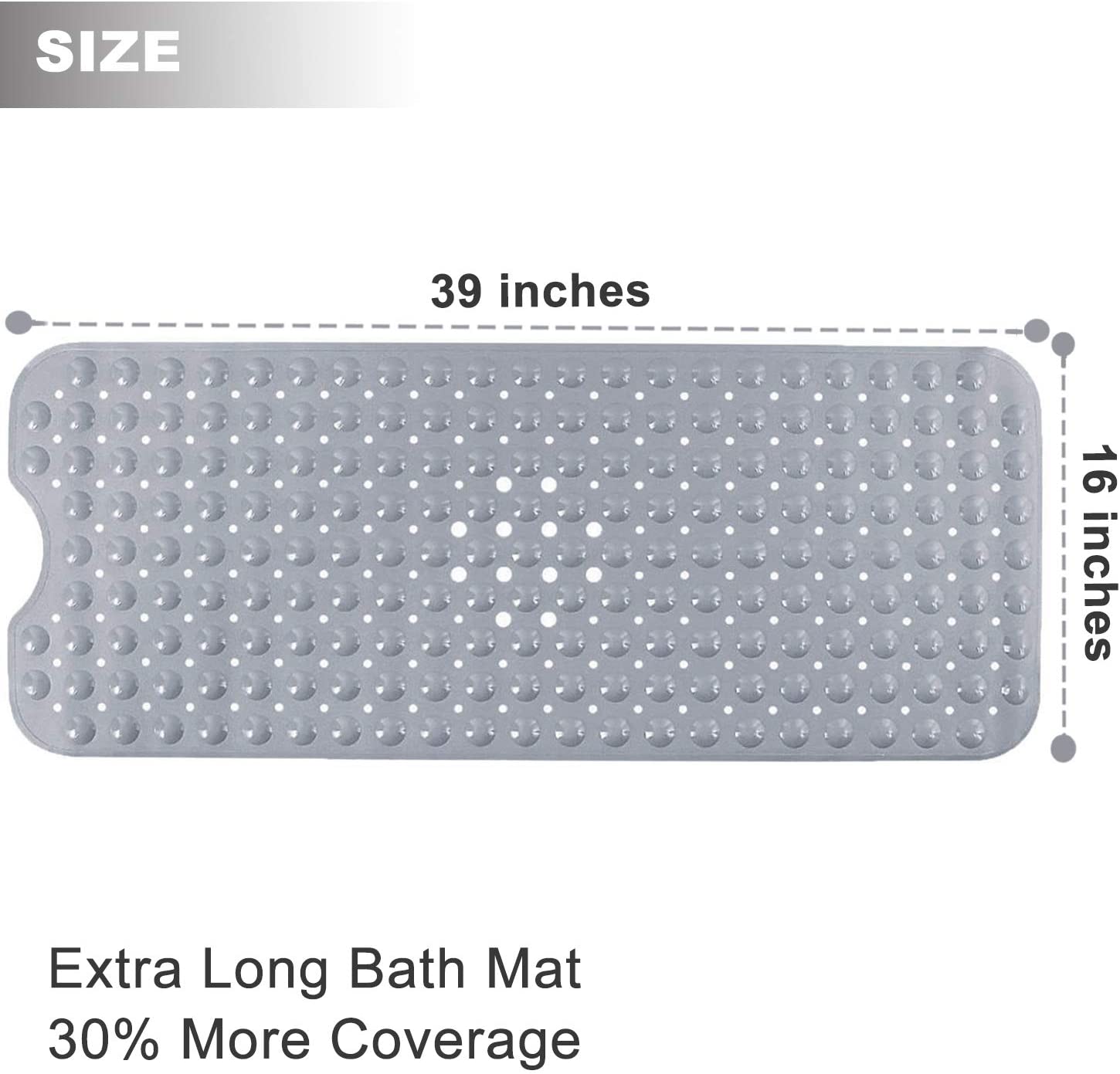 Shower Mat , Bath Mat for Tub, 39.4 x 15.8 Inch Bath Mats for Bathroom & Bathtub Mat Non Slip, Superior Grip&Drainage - image 4 of 7