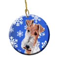 thumbnail image 1 of Wire Fox Terrier Winter Snowflakes Ceramic Ornament, 1 of 1