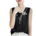 thumbnail image 2 of Ovbmpzd Tank Top Women Plus Size Black Lace Cooling Shirts Spring Sleeveless Summer Camisole Womens Going Out Tops L, 2 of 3