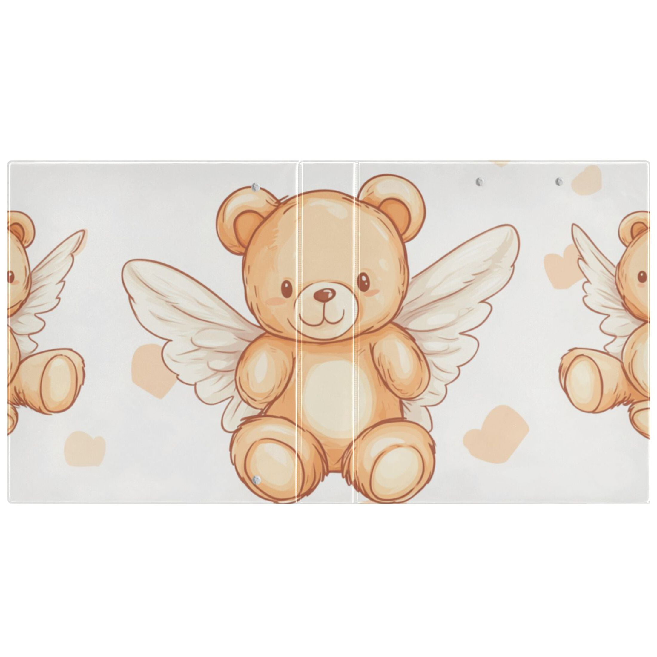 Bears with Wings 3 Ring Binders 1.5 inch Hardcover File Folders with Interior Pockets A4 Size Organizer for School Office Hospital