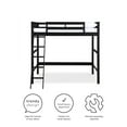Your Zone Kiarah Full Size Loft Bed with Ladder, Black