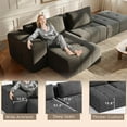 thumbnail image 3 of 130" Cloud Sectional Couch with L-Shape Chaise, Akaber Modern Modular Sofa with Deep Seat, Upholstered Couches for Living Room Bedroom, 3 of 9