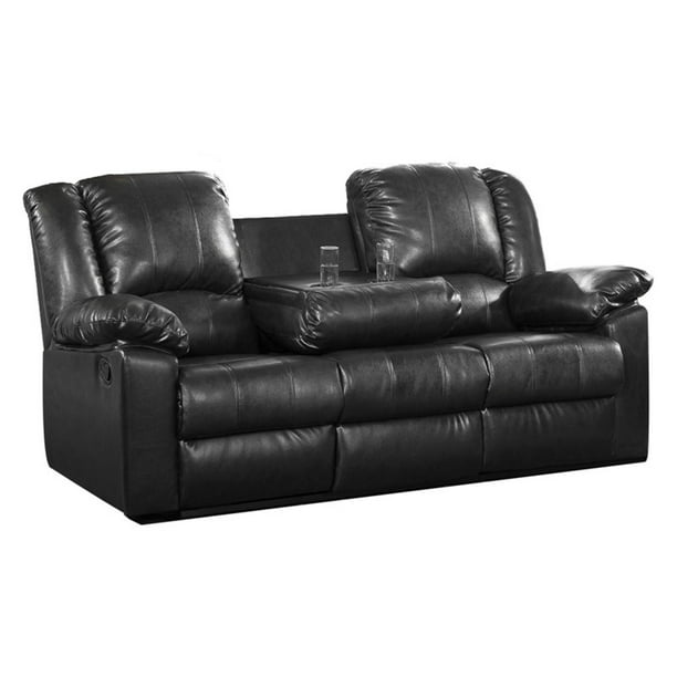 Burgas Reclining Sofa With Drop Down, Reclining Sofa With Drink Holder