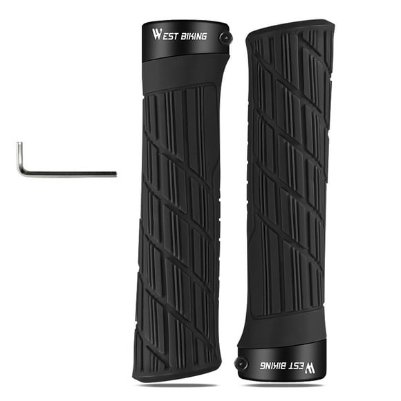 A Pair of Silicone Bicycle Grips Soft MTB Road Bike Handlebar Shockproof -Slip Ergonomic Cycling Handlebar Grips