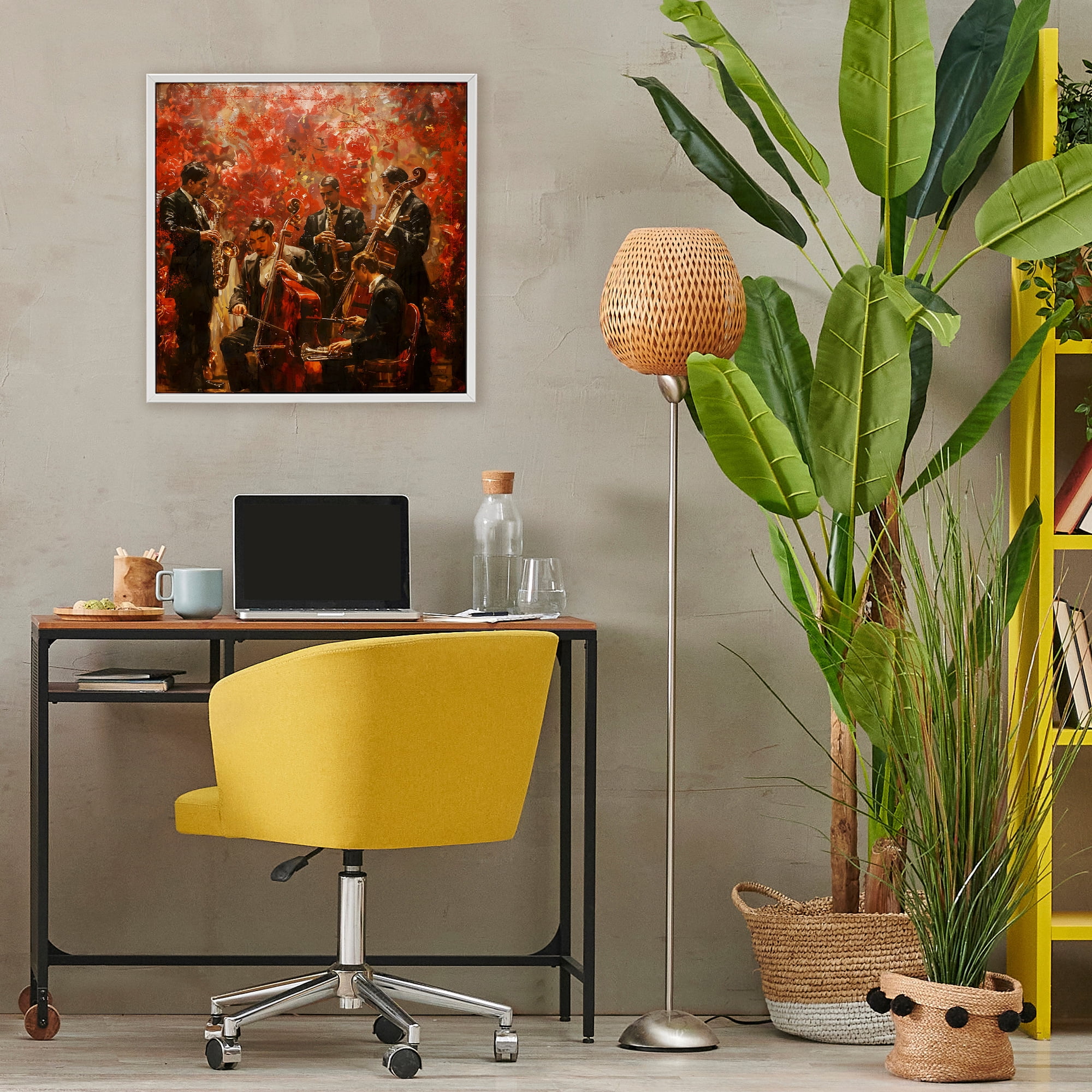Stupell Industries Play More Jazz Performance White Framed Giclee Art, design by Marta Wiley
