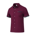 thumbnail image 4 of ZVNAΖH Men's Waffle Knit Bird Print Shirt, Short Sleeve Collared Button Down Casual Top with Contrast Placket, S-3XL, 4 of 5