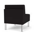 thumbnail image 3 of Luxe Lounge Reception Waiting Armless Guest Chair / Silver Steel Legs / Black, 3 of 5