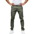 thumbnail image 5 of Mens Chinos Slim Fit Stretch Lightweight Quick Dry Flat Front Skinny Golf Dress Pants with Button and Zipper Big and Tall Size S-3XL Army Green, 5 of 5