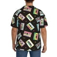 thumbnail image 3 of Balery Colorful Retro Tape Camisa Casual de Manga Corta con Botones para Hombre, Texturizada, Estilo Cubano, para Playa, Verano-4X-Large, 3 of 5
