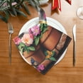thumbnail image 2 of BZSMCE Satin Native Fab Cotton Dinner Napkin Kittens in Pots Of Flower Butterflies Reusable, 2 of 8