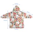 thumbnail image 7 of Cute Cartoon Rose with Dog Bulldog Blanket Hoodies for Kids 6-13YR Oversize Wearable Blanket Hoodies for Boys Girls Teens, 7 of 7