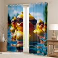 thumbnail image 2 of jejeloiu Kawaii Duck Blackout Curtains,Cartoon Animal Curtains Pack of 2 (38x45 Each),Yellow Blue Window Curtains For Girl Kids,Luxury Bedroom Decor, 2 of 6