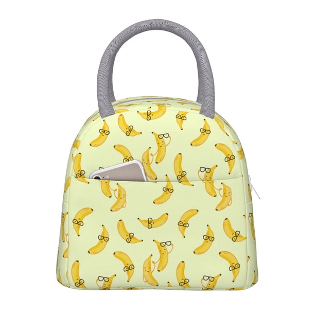 Easygdp Bananas Bolsa de Almuerzo Insulada Grande, Forro de Aluminio, Diseño Espacioso, a Prueba de Fugas, Ideal para Trabajo, Picnics, Viajes y Actividades al Aire Libre