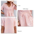 thumbnail image 3 of Vestido De Manga Corta Para Mujer, Transpirable, Lavable, Con Cuello En V, Vestido Con Volantes Para Mujer Para Vacaciones, 3 of 5