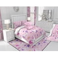 thumbnail image 4 of Yibo Valentines Day Pink White Love Print Duvet Cover - Premium Polyester Duvet Cover with Zipper Closure, 3 Piece Set, Includes 1 Duvet Cover and 2 Pillow Cases, No Comforter, 4 of 8