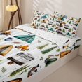 thumbnail image 3 of Homewish Rustic Botanical Pine Tree Zipper Full Size Comforter Sets with Fitted Sheet and 2 Pillowcases,Country Camping Zipper Bedding Set For Boys Kids,Reversible,4-Piece, 3 of 7