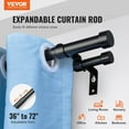 thumbnail image 2 of 1 Inch Double Curtain Rod 36-72 Inches(3-6ft), Adjustable Telescoping Drapery Rod for Windows 24-68 Inches, Black Dual Rod with Round Finials, Heavy Duty, 2 of 7