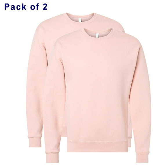 JERZEES Crewneck Sweatshirt | Fleece Warmth Pullover Casual Sweater for Men, Blush Pink Color 8 oz 50/50 Cotton/Polyester Soft Sweatshirt, Size XL Pack 2