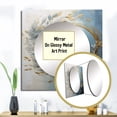 thumbnail image 3 of Designart "Wreathed In Blue And Gold Botanical Melody I" Wreath Beige Large Square Mirror - Square Bedroom Mirror Printed Wall Decor - Traditional Square Printed Wall Mirror Art, 3 of 5