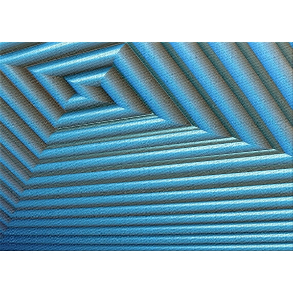 Ahgly Company Machine Washable Indoor Rectangle Transitional Blue Jay Blue Area Rugs, 5' x 7'