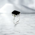 thumbnail image 4 of Gem Stone King 925 Sterling Silver Black Onyx and Green Peridot Ring for Women (6.70 Cttw, Emerald Cut 14x10MM, Gemstone December Birthstone, Size 5), 4 of 4