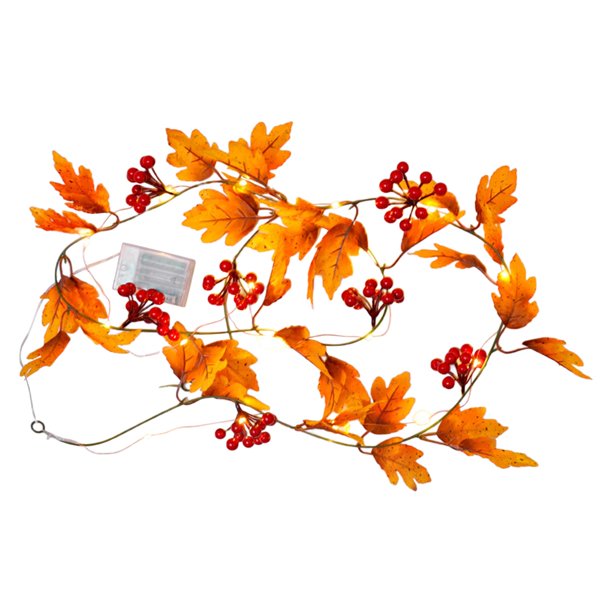 2M Hojas de arce Luces de cadena Decoración de otoño Luces de noche LED con pilas Con frutos rojos Zulema Luces de hadas