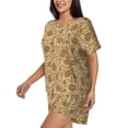 thumbnail image 2 of Xecao Brown Flowers print Swimsuit for women, Summer-ready, sporty style.Quick-dry fabric. Many sizes & colors., 2 of 9