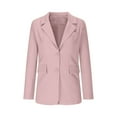 thumbnail image 4 of Ecqkame Blazers for Women Business Casual Casual Long Sleeve Open Front Blazers Office Jacket with Shoulder Pads Fall Pink S, 4 of 8