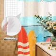 thumbnail image 3 of No Hook Shower Curtain, Surfboard Shower Curtains for Bathroom with See Through Top Window, Summer Starfish Palm Leaf Wood Grain Blue Waterproof & Washable Bath Curtain Standard 72"x72", 3 of 9