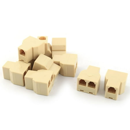 Keystone Phone - RJ12 6P6C Keystone 1 Female to 2 Female Telephone Wire Cable Splitter 10pcs