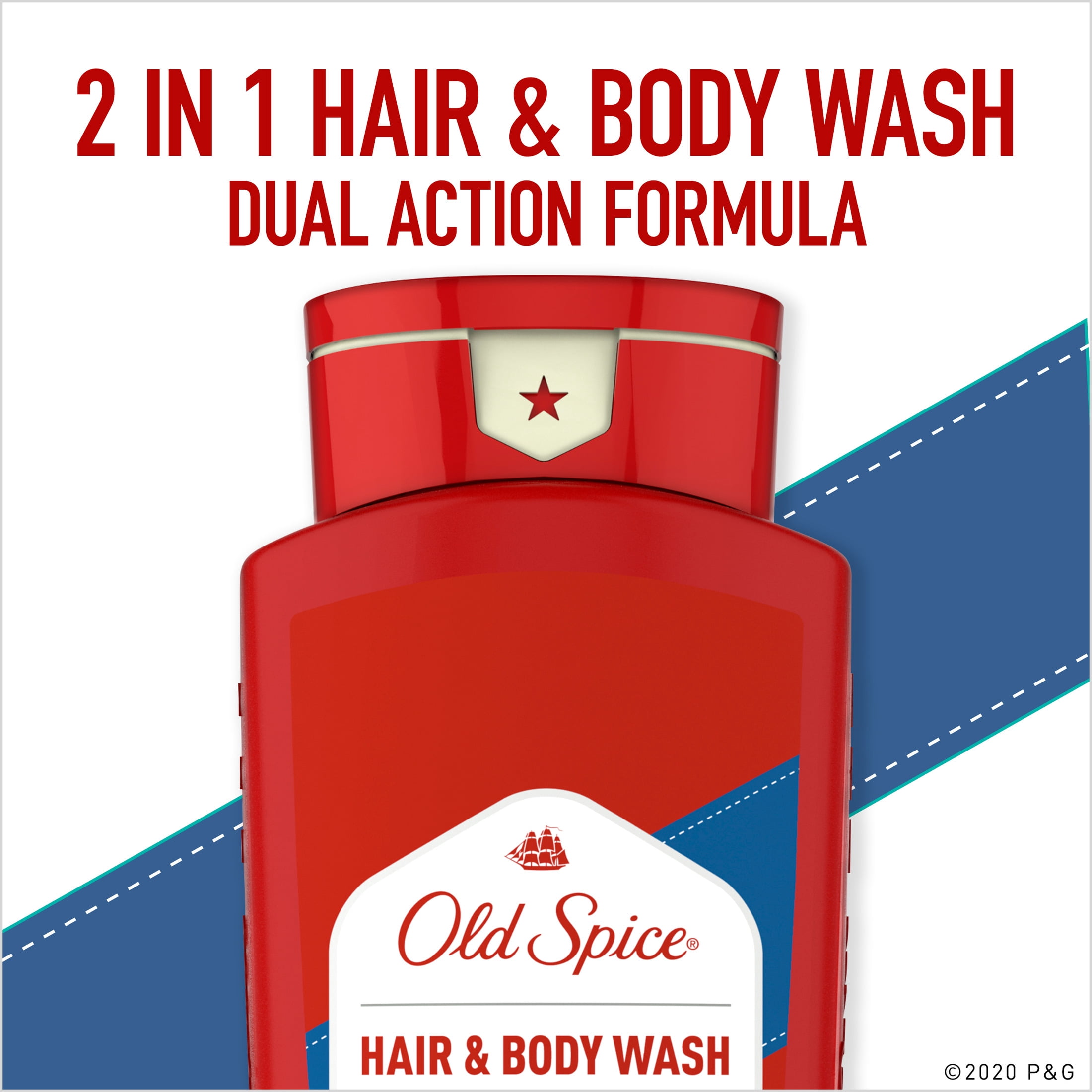(2 pack) Old Spice Hair & Body Wash for Men, Crisp, 24/7 Shower Fresh, 33.4 fl oz