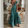 thumbnail image 2 of Casual Dress For Women Short Sleeve Elegant Evening Dress Flower Sexy A-Line Boho Dress Leisure Maxi Dress Party Dress Tank Loose Sundress with Pocket, 2 of 6