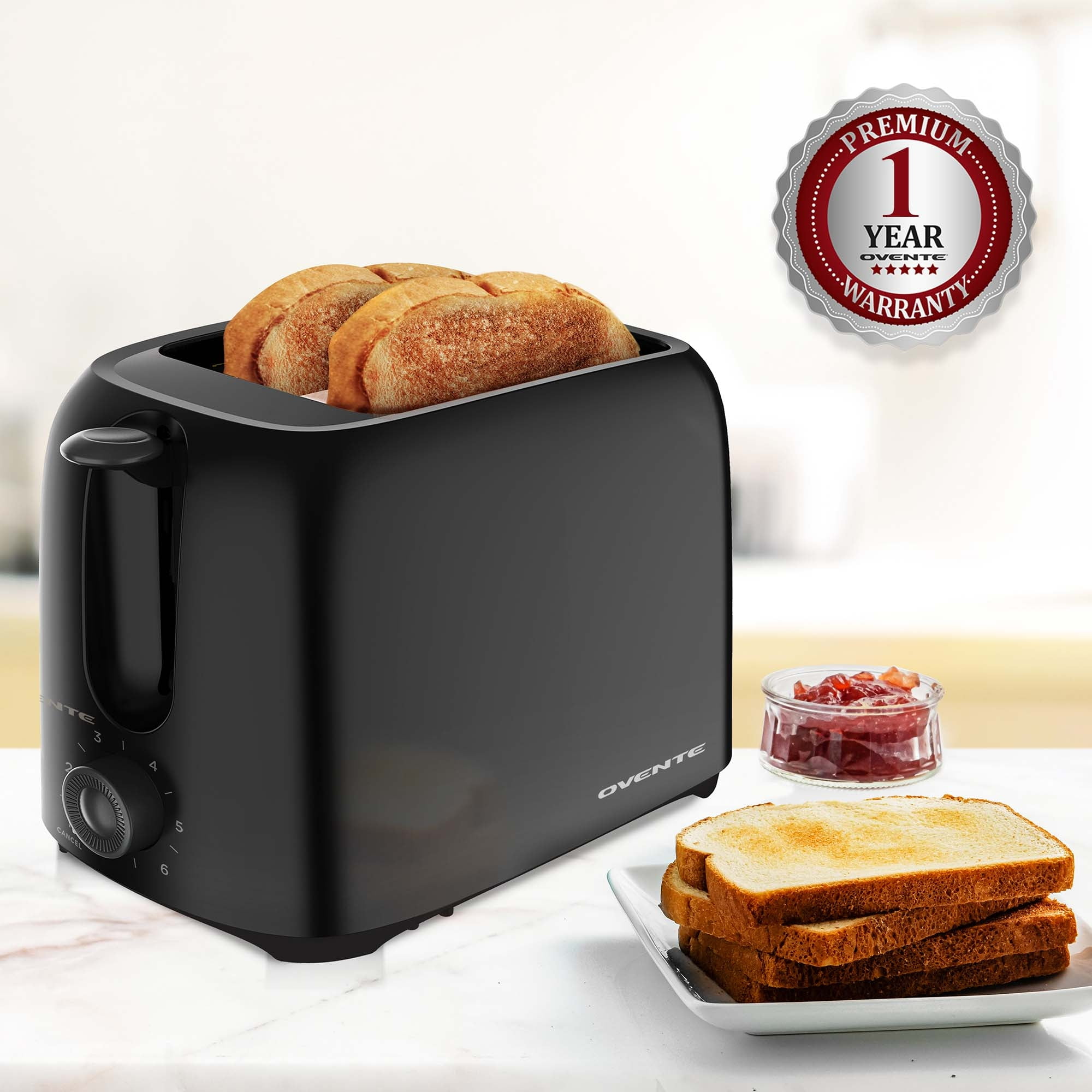 750W Toaster Bread Toasters Oven Baking Home Kitchen Appliances Toast  Machine Breakfast Sandwich 220V Commodity Code: LXJ-109 (Color : Black)  (Black)