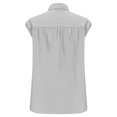 thumbnail image 4 of Camisas de Manga Larga para las Mujeres de Ajuste Suelto de las Mujeres de Algodón de Lino Blusa Casual Cuello en V, Poliéster, 4 of 8