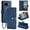 Darkblue, variant on CaseArtistry New Phone Case for Google Pixel 10A Crossbody Premium Leather Flip Kickstand Zipper Card Slot Wallet Cover With Strap+Lanyard,Black