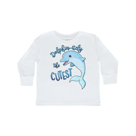 

Inktastic Dolphin-itely the Cutest Gift Toddler Boy or Toddler Girl Long Sleeve T-Shirt