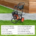 thumbnail image 2 of KFFKFF 3400 PSI 2.6 GPM Gas Pressure Washer w/26 ft High Pressure Hose 5 Nozzles Gas Powered Washer, 2 of 8