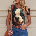 thumbnail image 6 of Kdxio Vintage Colorful Flower French Bulldog for Women's Short-Sleeved Onesie Stylish Round Neck Pajamas Bodysuit Jumpsuit Nightwear-Medium, 6 of 7