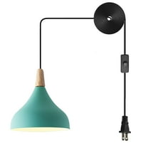 JLOWCO Led Hanging Lights with Plug in Cord,modern Pendant Lights Kitchen Island Lighting Green Living Room Pendant Lighting (LED Bulb Include)