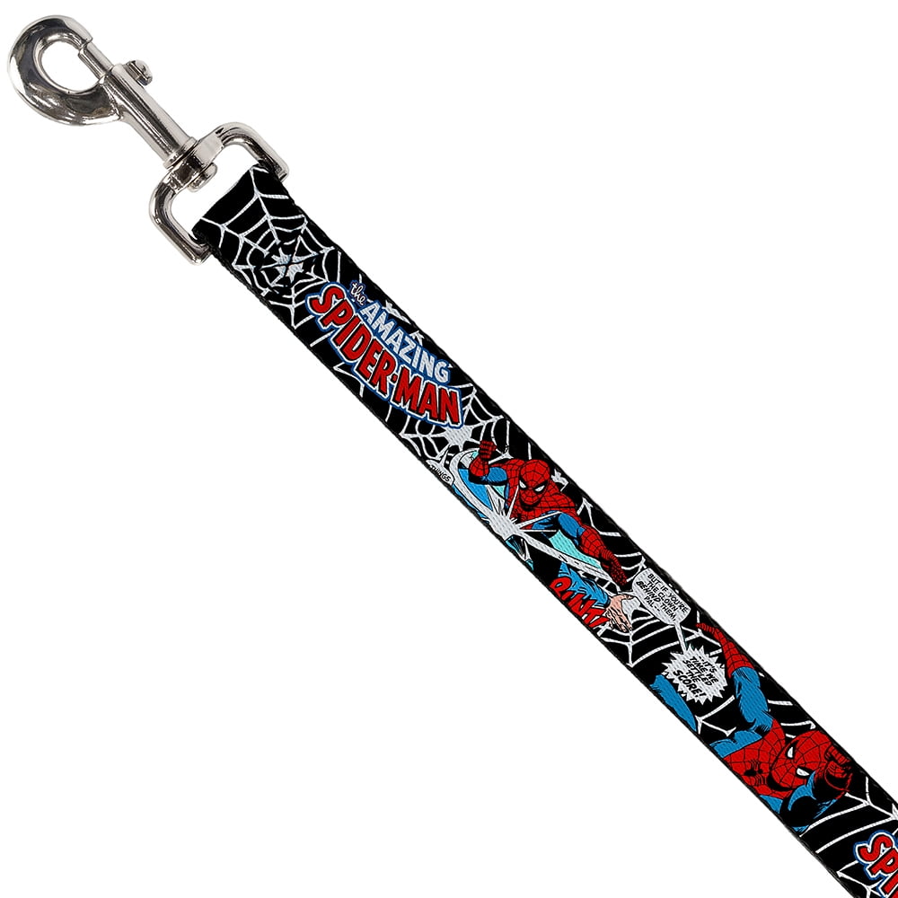 Marvel Comics Pet Leash, Dog Leash, Spider Man In Action Amazing Spider Man, 4 Feet Long 1.0 Inch Wide