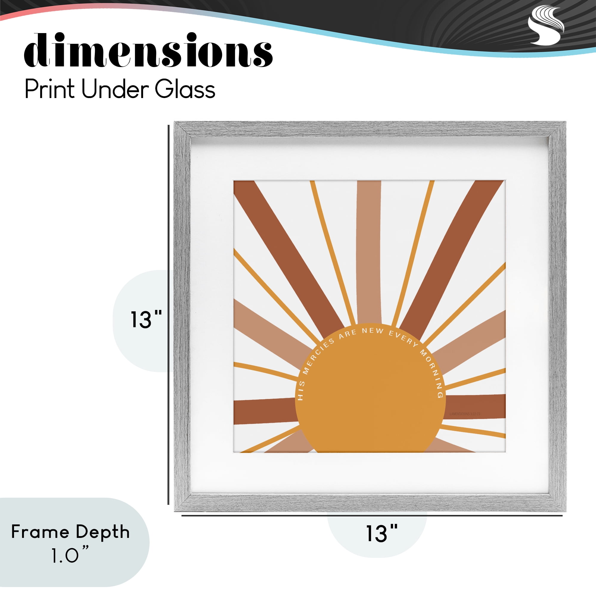 Stupell Industries His Mercies Every Morning Gray Framed Print Under Glass, design by SD Graphics Studio