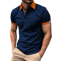 Mens Polos Athletic Fit Short Sleeve Breathable Short Sleeve Loose Fit Outdoor Casual Golf Vacation Shirt,Navy,S