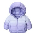 thumbnail image 3 of RUTAYY Children Boys Girls Puffer Jacket Long Sleeve Winter Warm Gradient Color Down Jacket with Hooded Kids Windproof Outdoor Cold Weather Holiday Chic Coat, 3 of 5