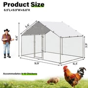 Bossin Metal Large Chicken Coop, Spire Shape Walk-in Poultry Chicken Hen cage with Waterproof and Anti-Ultraviolet Cover for Outside