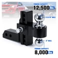 thumbnail image 2 of Adjustable Trailer Hitch 2" Receiver 6" Drop/Rise Drop Hitch 12500 LBS Ball Mount 2" 2-5/16" Dual Towing Ball Double Locks ,Improve Structural Strength, 2 of 7